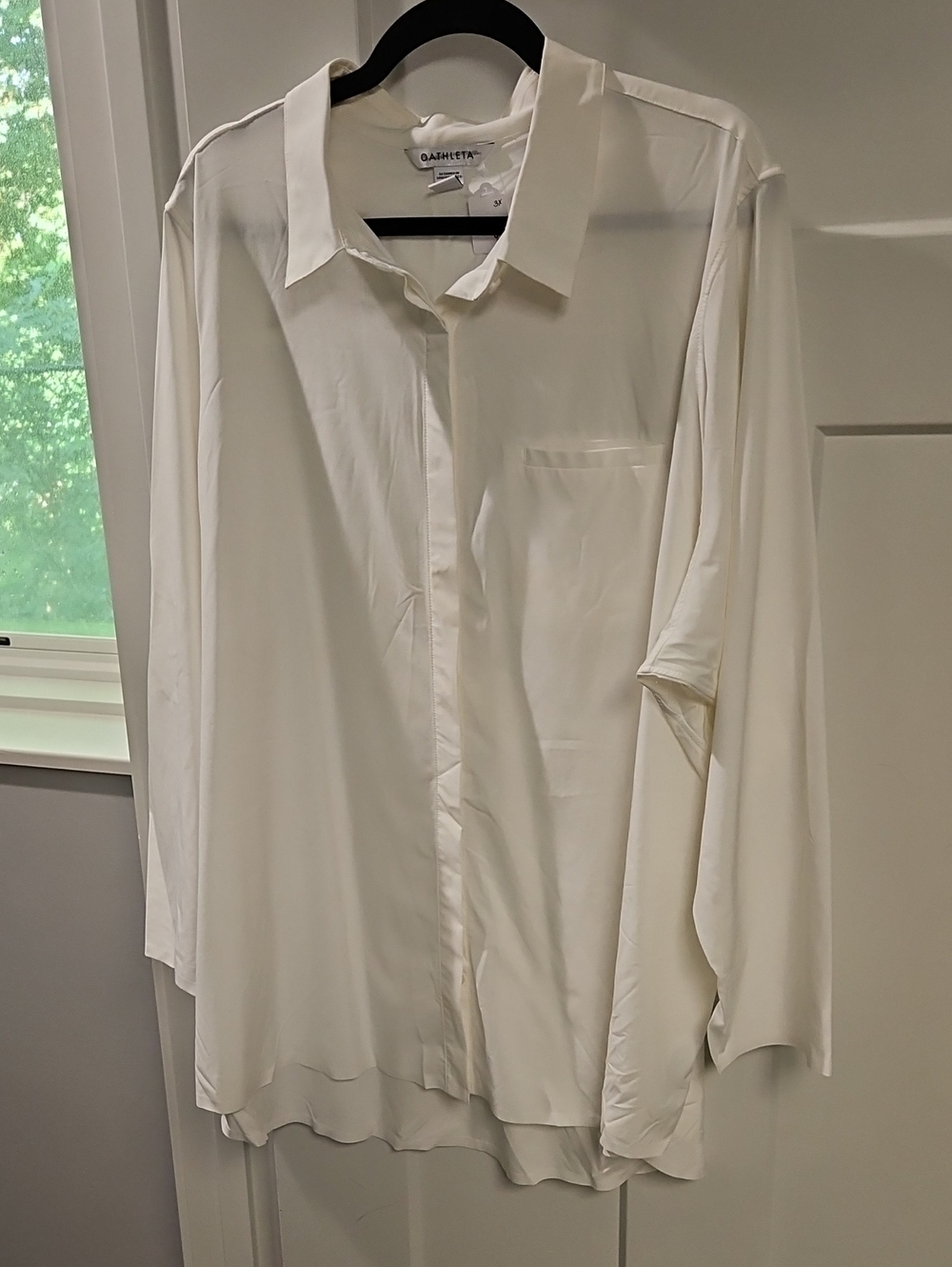 Athleta White Relaxed Button-Down Shirt